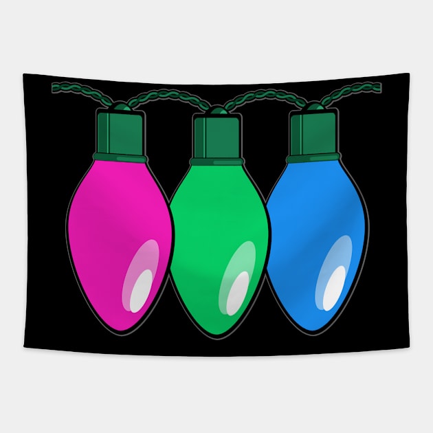 Polysexual Pride Christmas Lights Tapestry by wheedesign