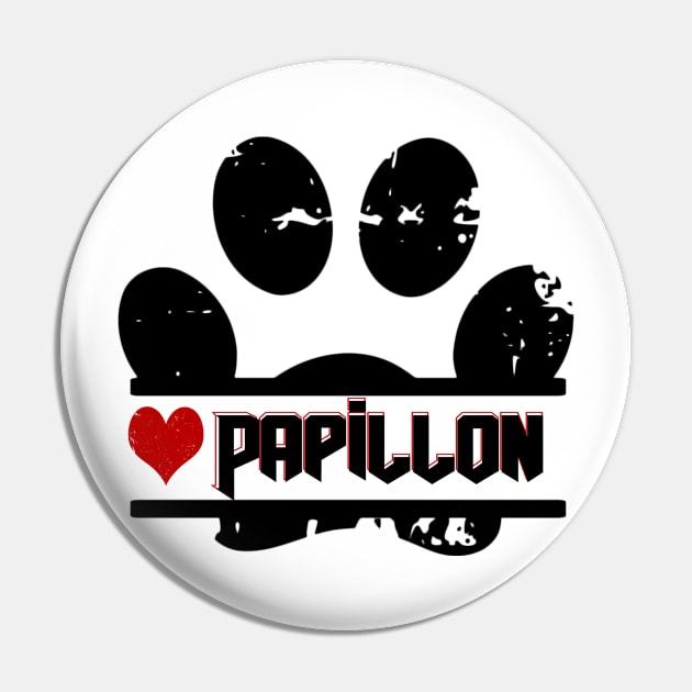 Papillon dog paw print Pin by artsytee