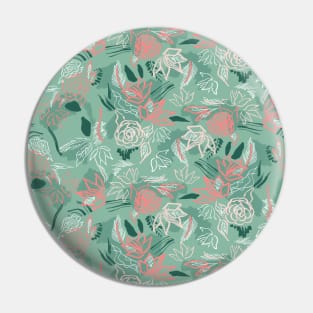 Matisse Pink and Teal Flowers Pin