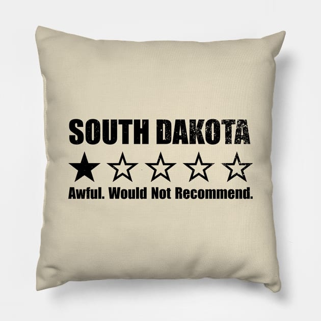 South Dakota One Star Review Pillow by Rad Love