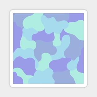 Colourful Blob Abstract Pattern in Soft Blue and Cyan Magnet