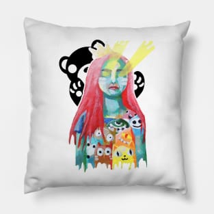 laser eyes linda painting Pillow