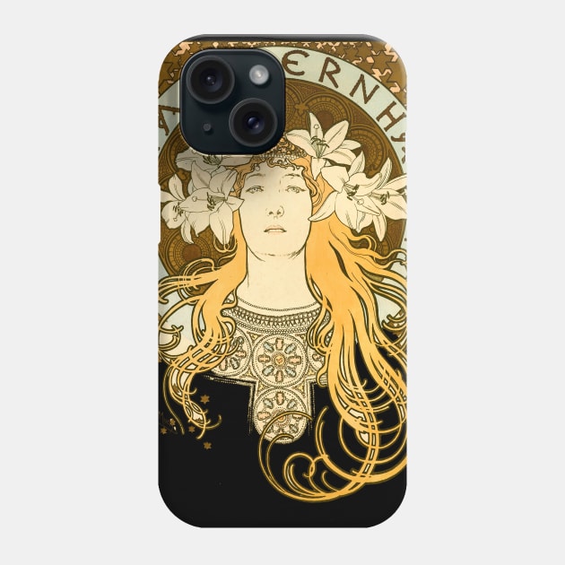 Alphonse Mucha Art Nouveau woman design Phone Case by AltrusianGrace