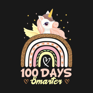 100 Days of School Colorful  Unicorn Lovers Gift For Kids Students And Teacher T-Shirt