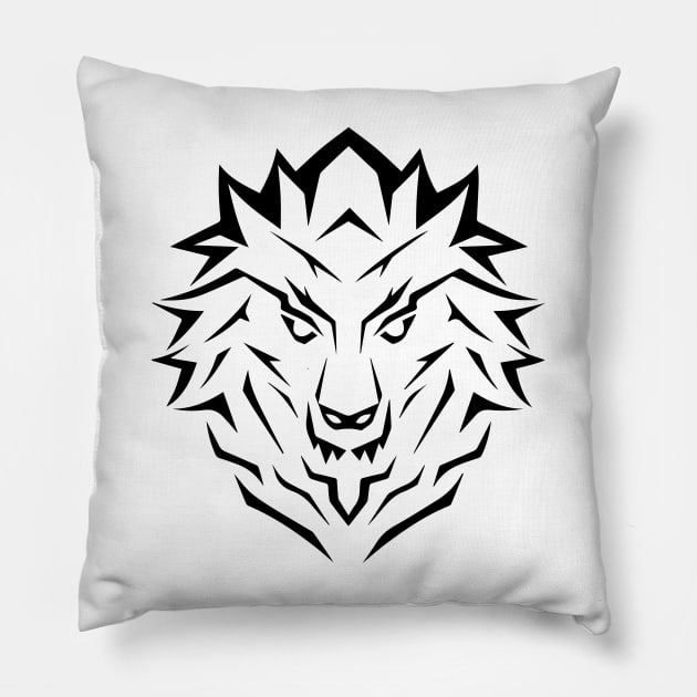 Wolf head symbol icon logo Pillow by Creative Art Store