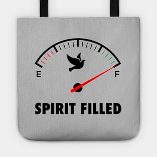 Spirit Filled, black text Tote