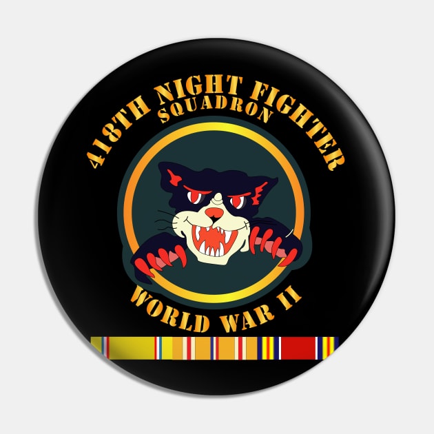 418th Night Fighter Squadron - 2nd Ver - WWII w SVC Pin by twix123844