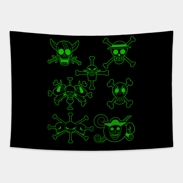 Yonko Jolly Roger 3 Tapestry by onepiecechibiproject