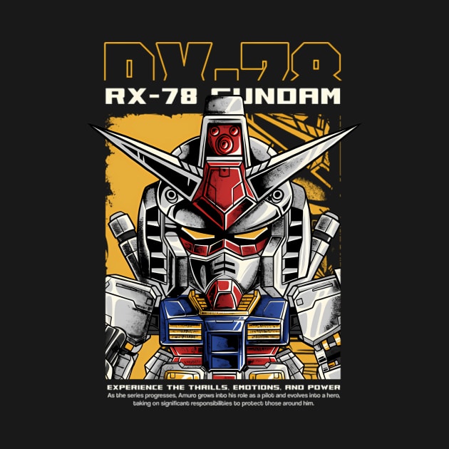 Gundam Rx78 Artwork by OrigamiOasis