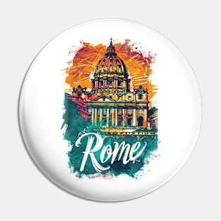 Rome Retro Italy poster Pin