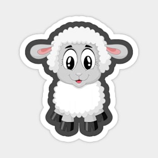Sweet cute white little lamb Magnet