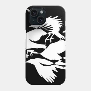 Silhouette of Crows Flying Phone Case