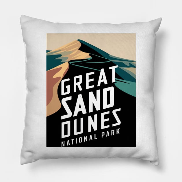 National Park Great Sand Dunes Pillow by Perspektiva