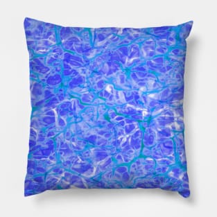 Circuits Abstract in Turquoise on Purple Pillow