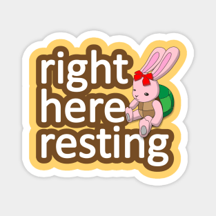 Turtle rabbit right here resting Magnet