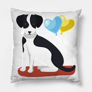 Dog and Balloons Pillow