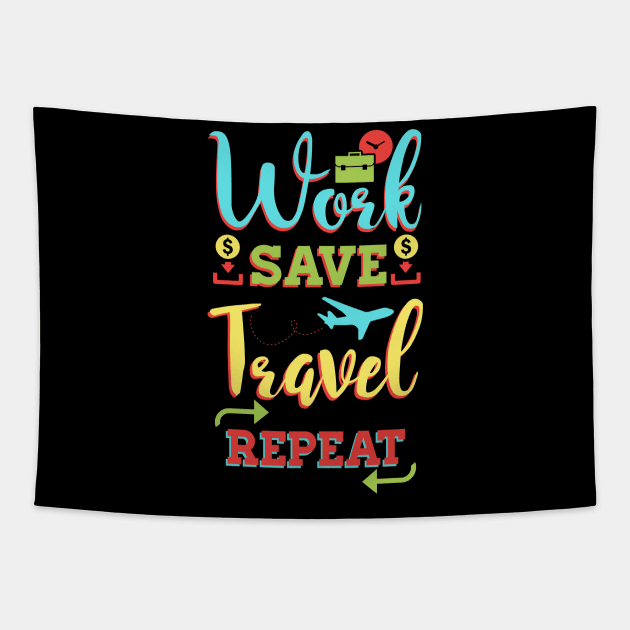 Work save travel repeat Tapestry by captainmood