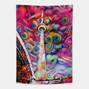 CN Tower Swirl Tapestry