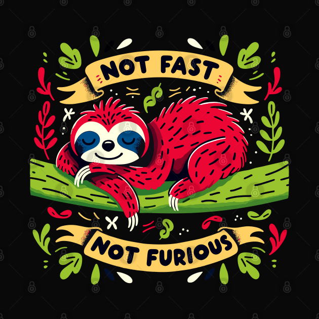 Not Fast, Not Furious - Cute Sloth Nature Hug by SergioArt