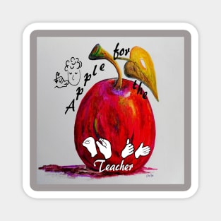 ASL Apple for the Teacher Magnet