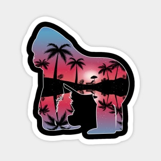 Gorilla Beautiful Sunset Beach Palm Tree Magnet