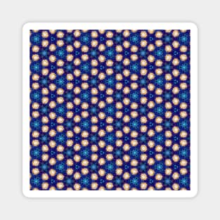 Gorgeous Blue and Gold Beadwork Inspired Fashion Print Magnet