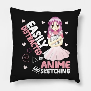 Easily Distracted by Anime and Sketching Funny Anime Pillow