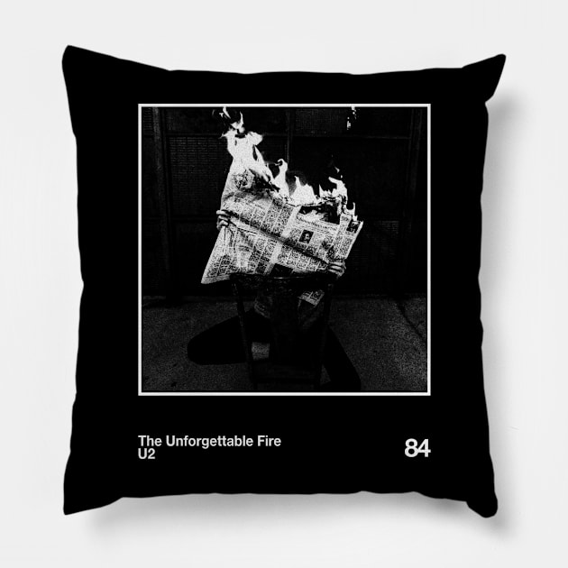 The Unforgettable Fire || 90s Vintage Artwork Design Pillow by solutesoltey