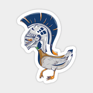 Duck wearing ancient Greek warriors helmet Magnet