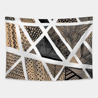 Geometric doodles - beige and grey Tapestry