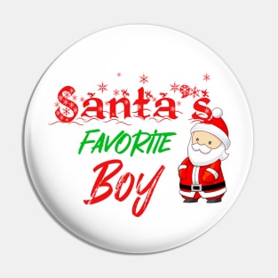 Santa's Favorite Boy Christmas Pin