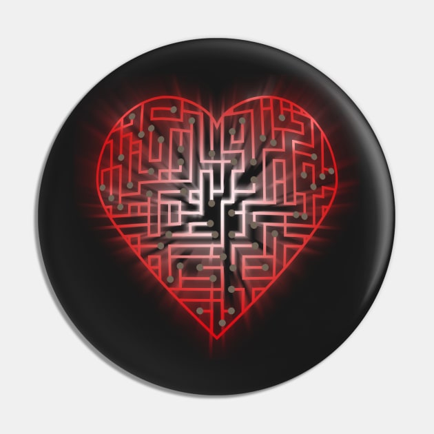 TechHeart (red) Pin by Godot