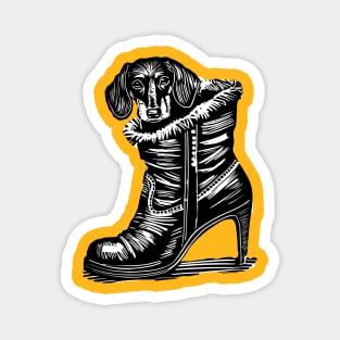 Dachshund Dog on a boot Magnet