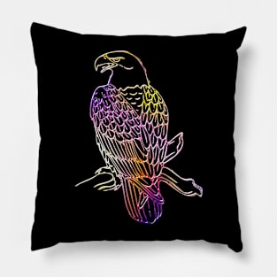 Eagle Bird Animal Wildlife Forest Nature Chrome Graphic Pillow