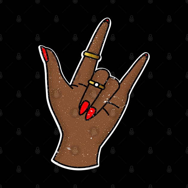 Rock And Roll Hand Sign  - Rock n Roll Party - Black Power by Abstract Designs