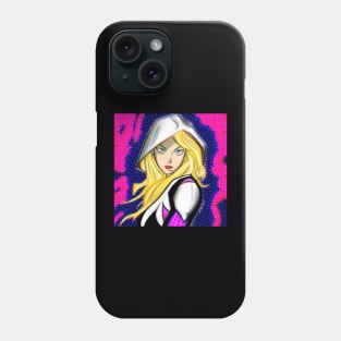 the blonde ghost in spider suit ecopop art in multi dimension wallpaper Phone Case