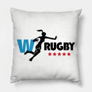 Womens Rugby - Dark Text Pillow