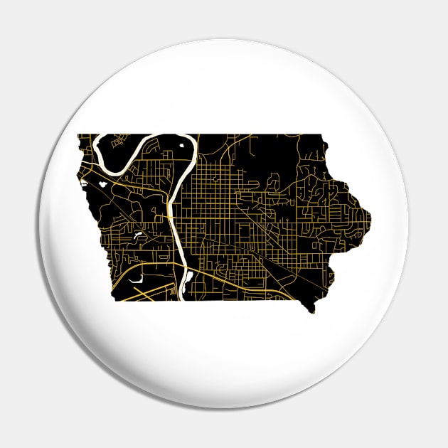 Iowa City Map State Outline Pin by ZSONN