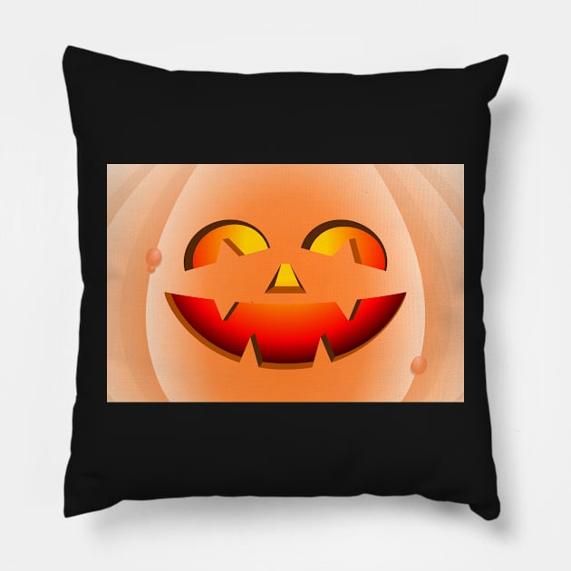 Halloween pumpkin cuqui in the foreground Pillow by ojovago