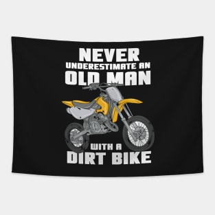 DIRT BIKE: Old Man With A Dirt Bike Tapestry