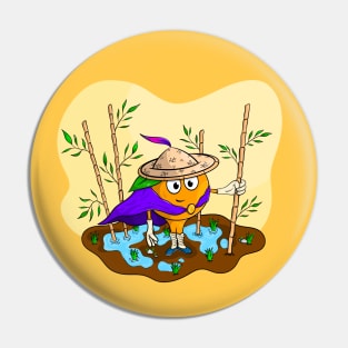 Orange rice farmer Pin