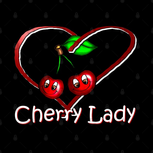 Cute Cherry Lady Design/ Cherries with heart by emyzingdesignz