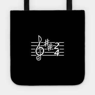 Notes music. Treble clef (white print) Tote