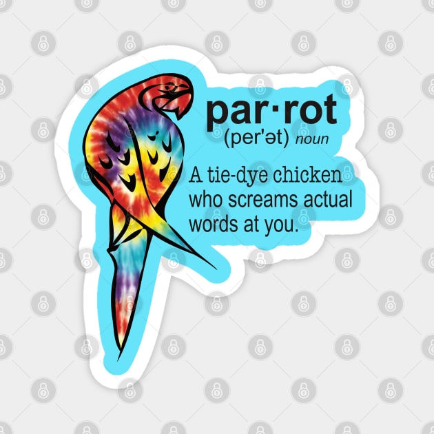 Tie-dye Parrot Magnet by Einstein Parrot