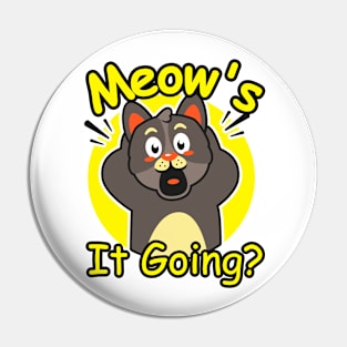 Meow's It Going on. Funny play on words for cats lover Pin