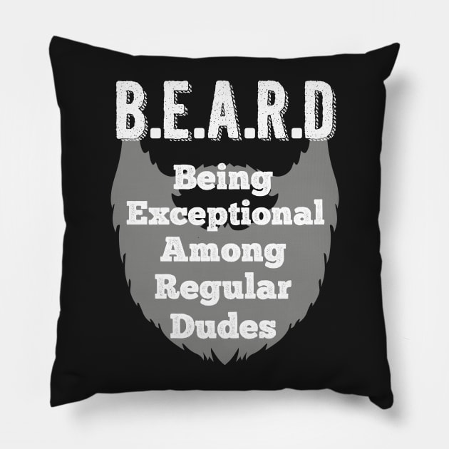 B.E.A.R.D T-shirt Pillow by midnightherodesign