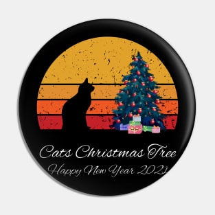 Cat christmas tree xmas gift funny Pin