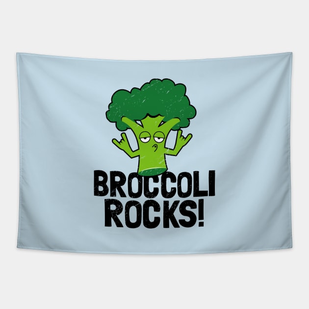 Funny Vegan Gifts - Broccoli Rocks! Tapestry by propellerhead