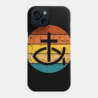 Cross And Fish Sunset Christian Logo Phone Case