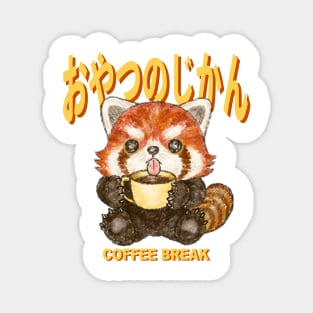 Red panda coffee time Magnet